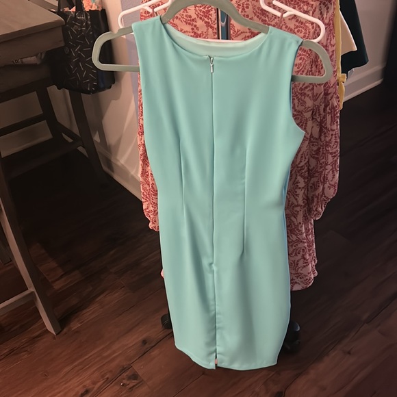 Custom Debbie Carroll Sheath Cocktail Pageant Interview Dress in Teal - Picture 2 of 2